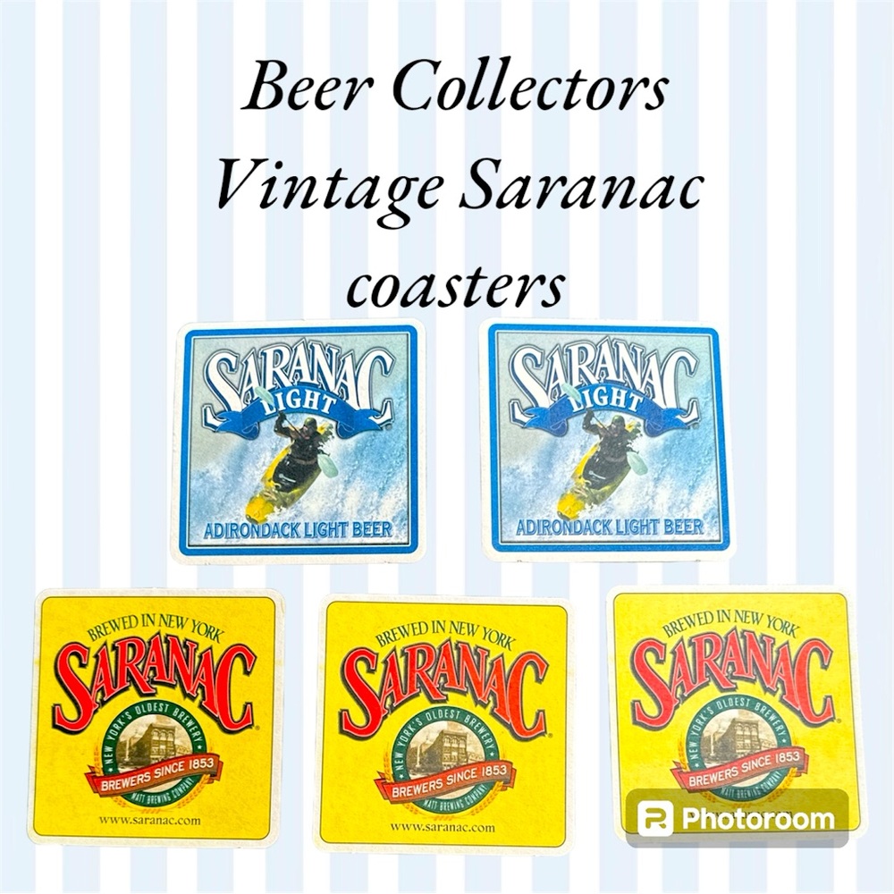 Five vintage Saranac coasters. New never used.